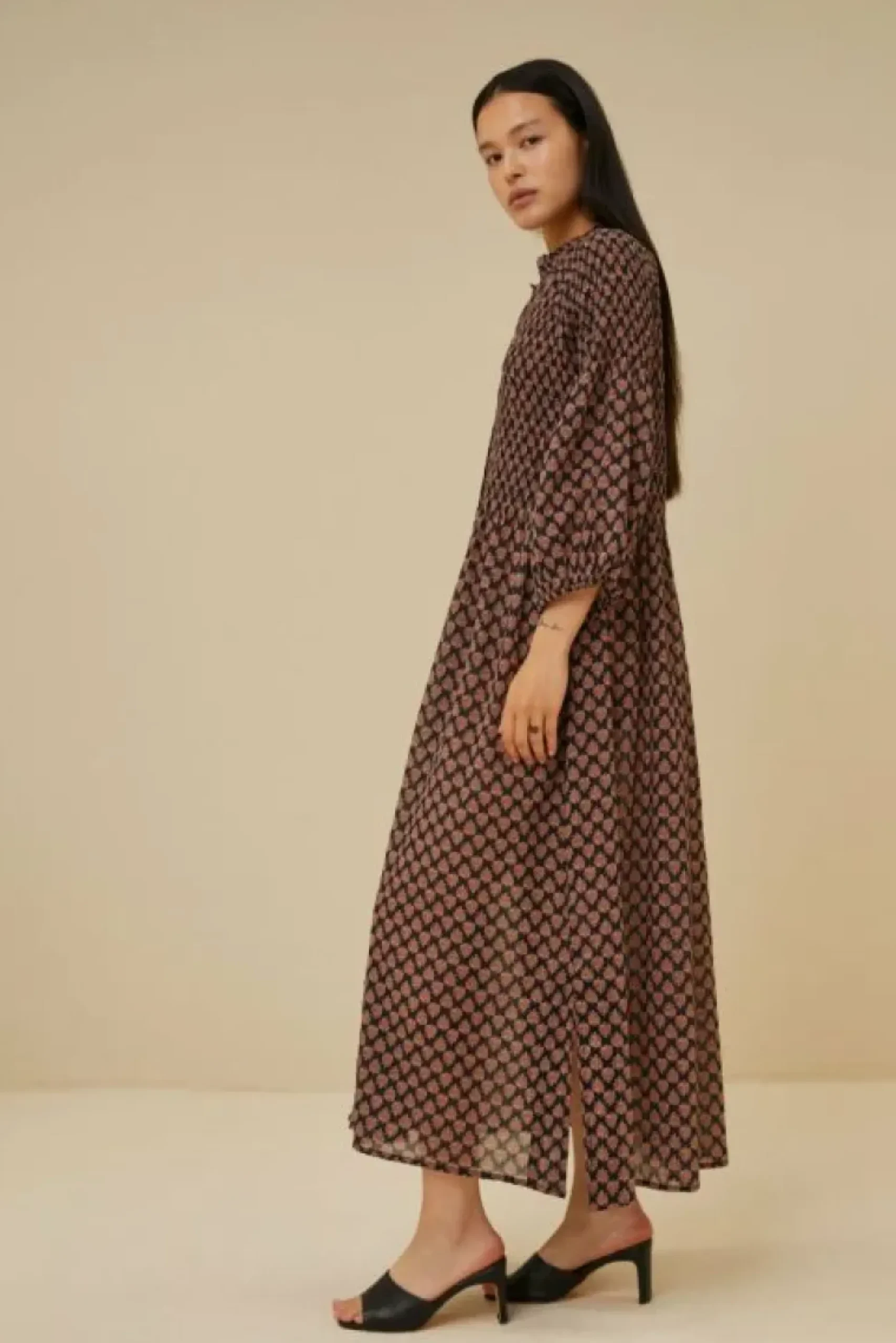 Jurken*By bar loulou leaf dress | leaf print