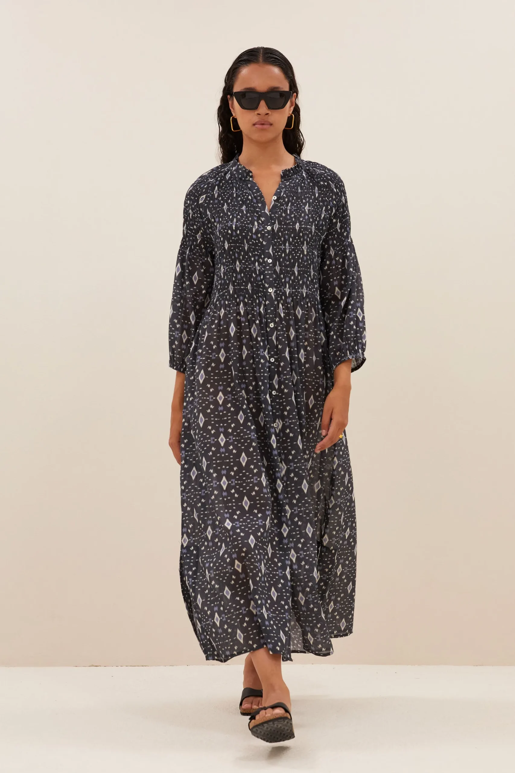 Jurken*By bar loulou midnight ikat dress | midnight ikat