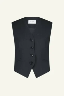 Gilets & Spencers|Jassen*By bar lynn pinstripe gilet | midnight