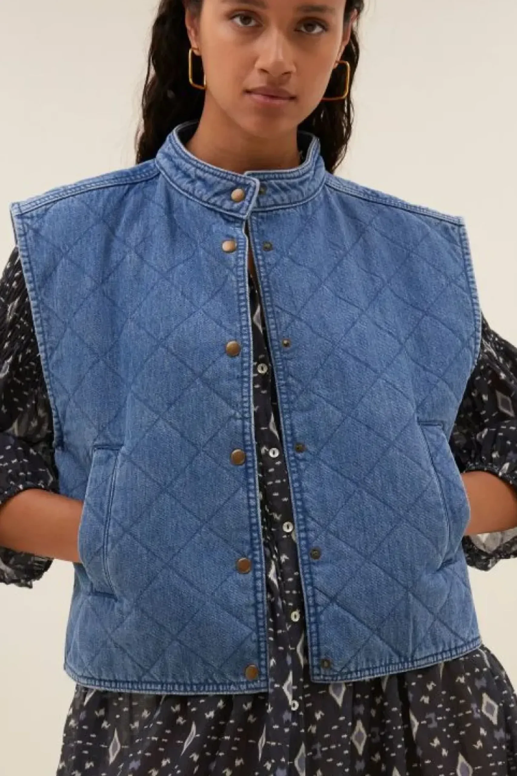 Jassen*By bar mave denim sleeveless jacket | denim