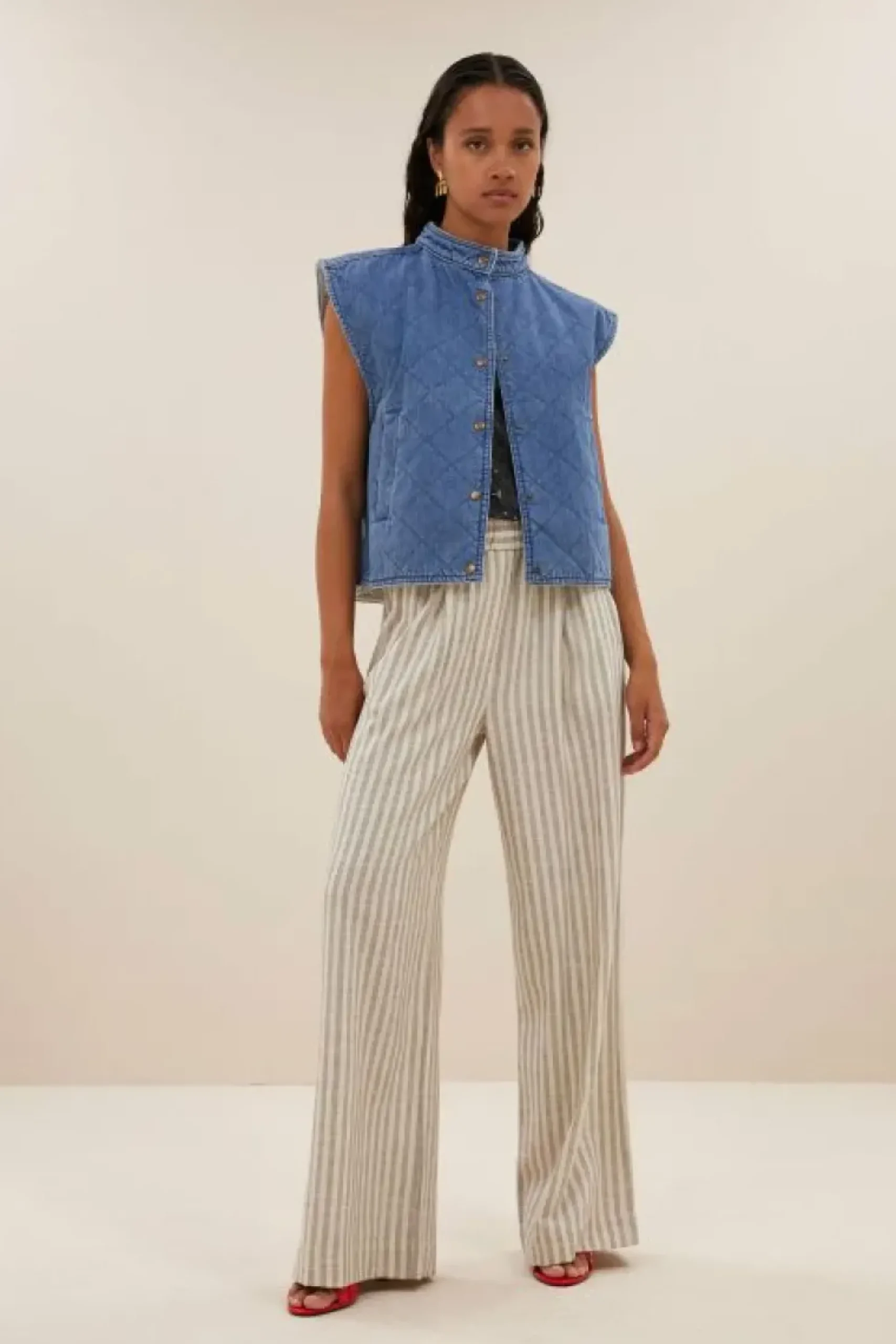 Jassen*By bar mave denim sleeveless jacket | denim