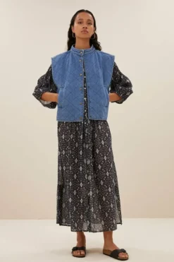 Jassen*By bar mave denim sleeveless jacket | denim