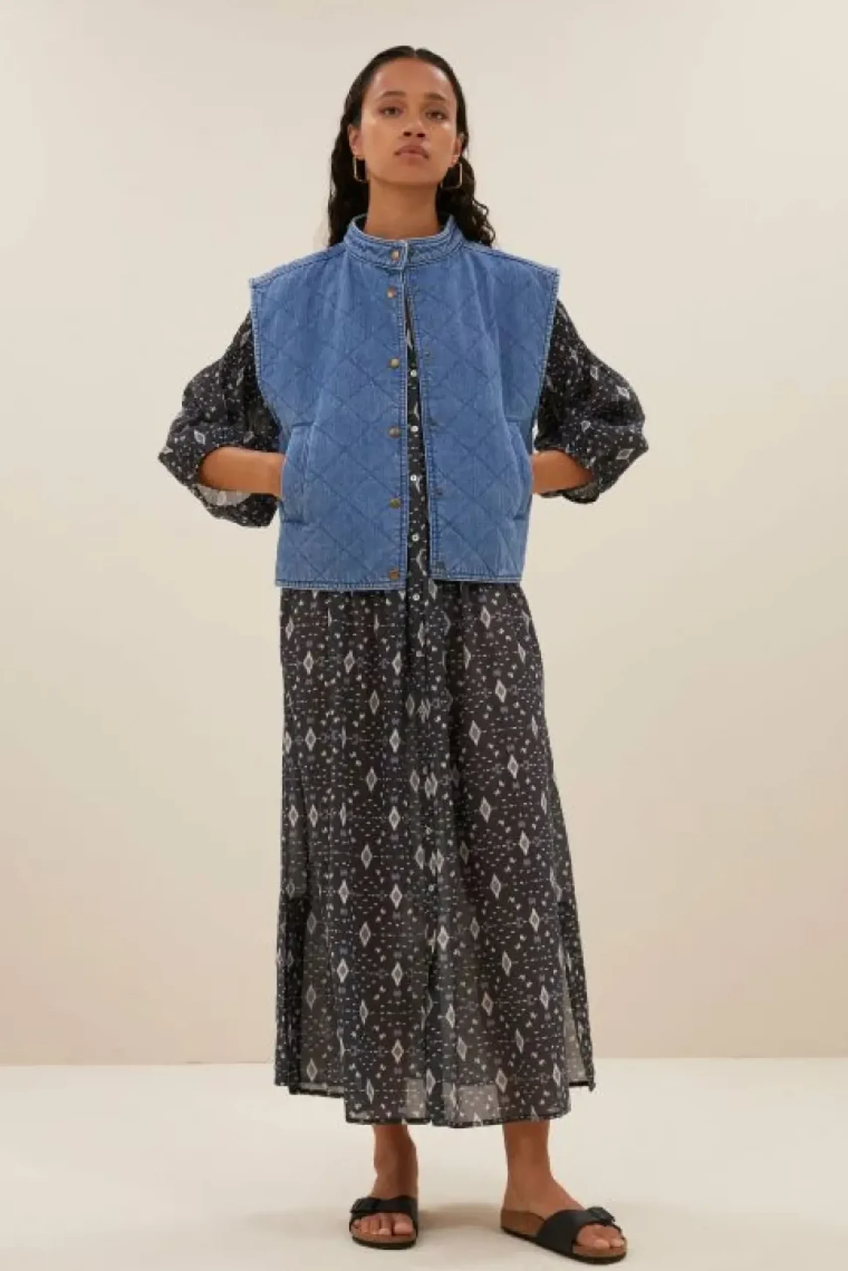 Jassen*By bar mave denim sleeveless jacket | denim