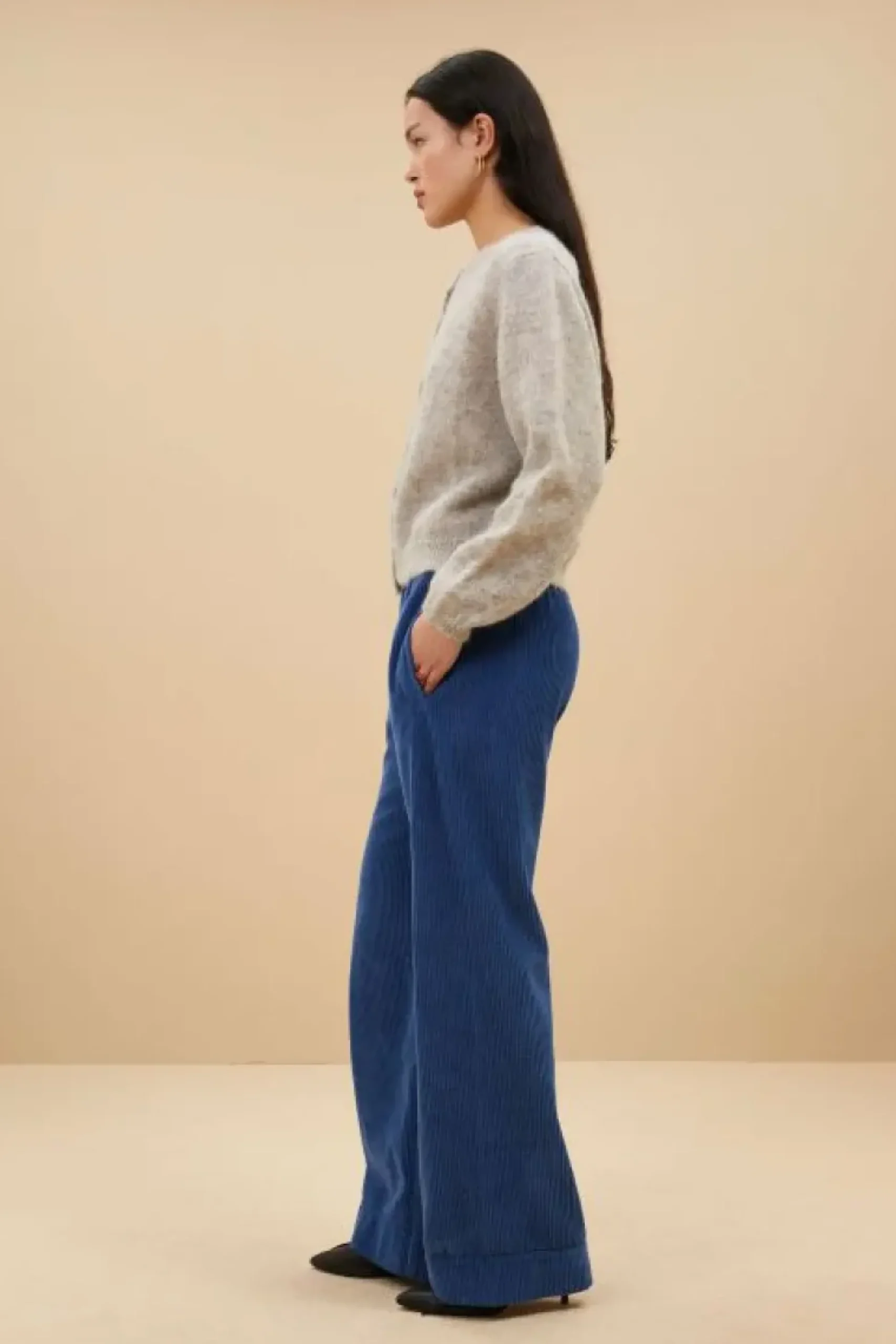 Broeken*By bar mees cord pants | bright oil blue