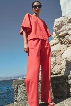 Broeken*By bar mees twill pants | poppy red