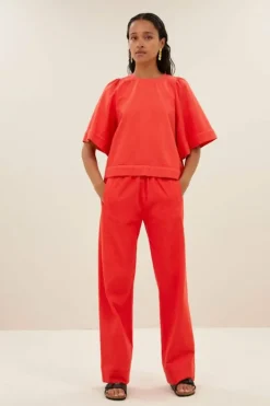Broeken*By bar mees twill pants | poppy red