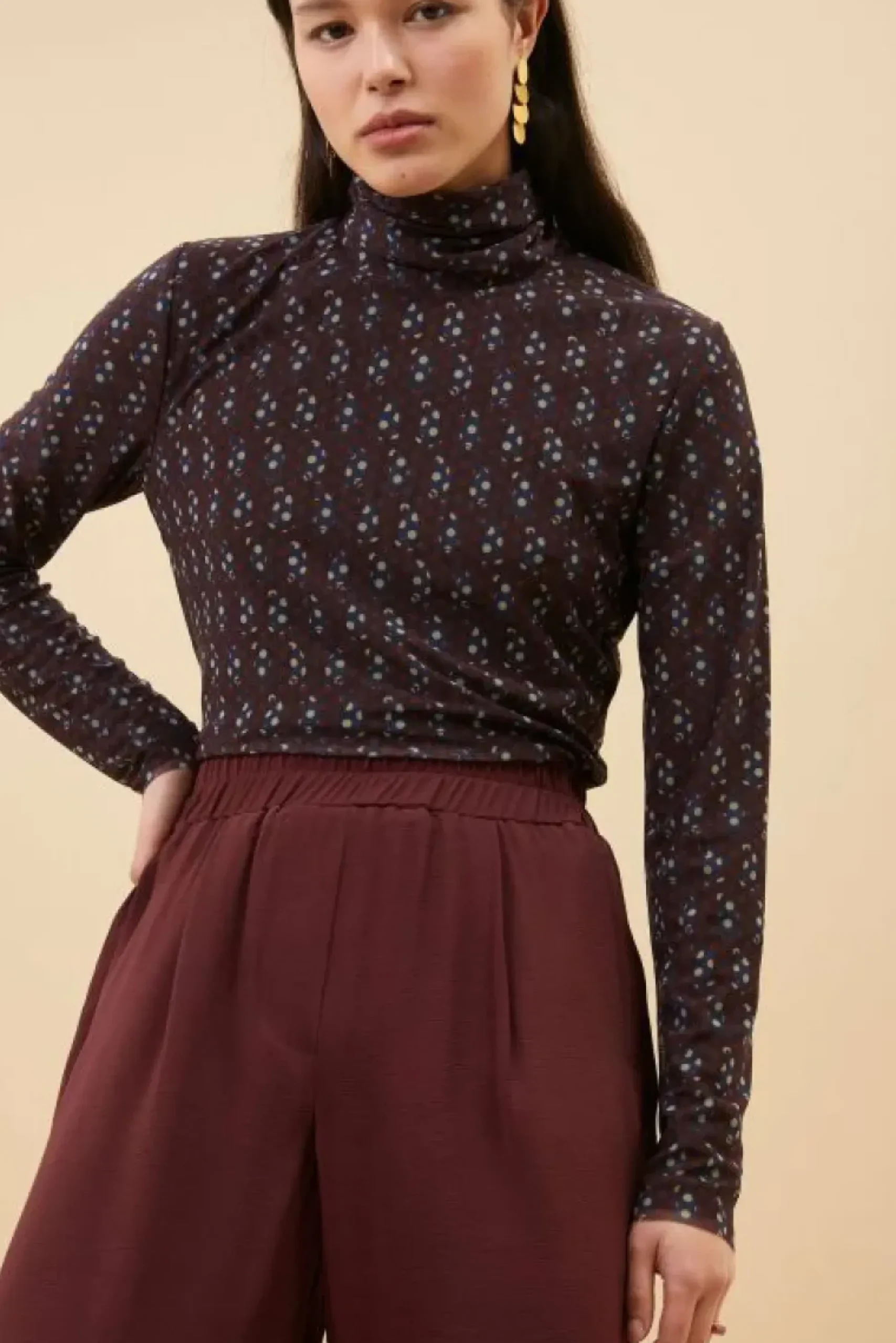 Tops & Shirts*By bar mesh paisley top | paisley dots