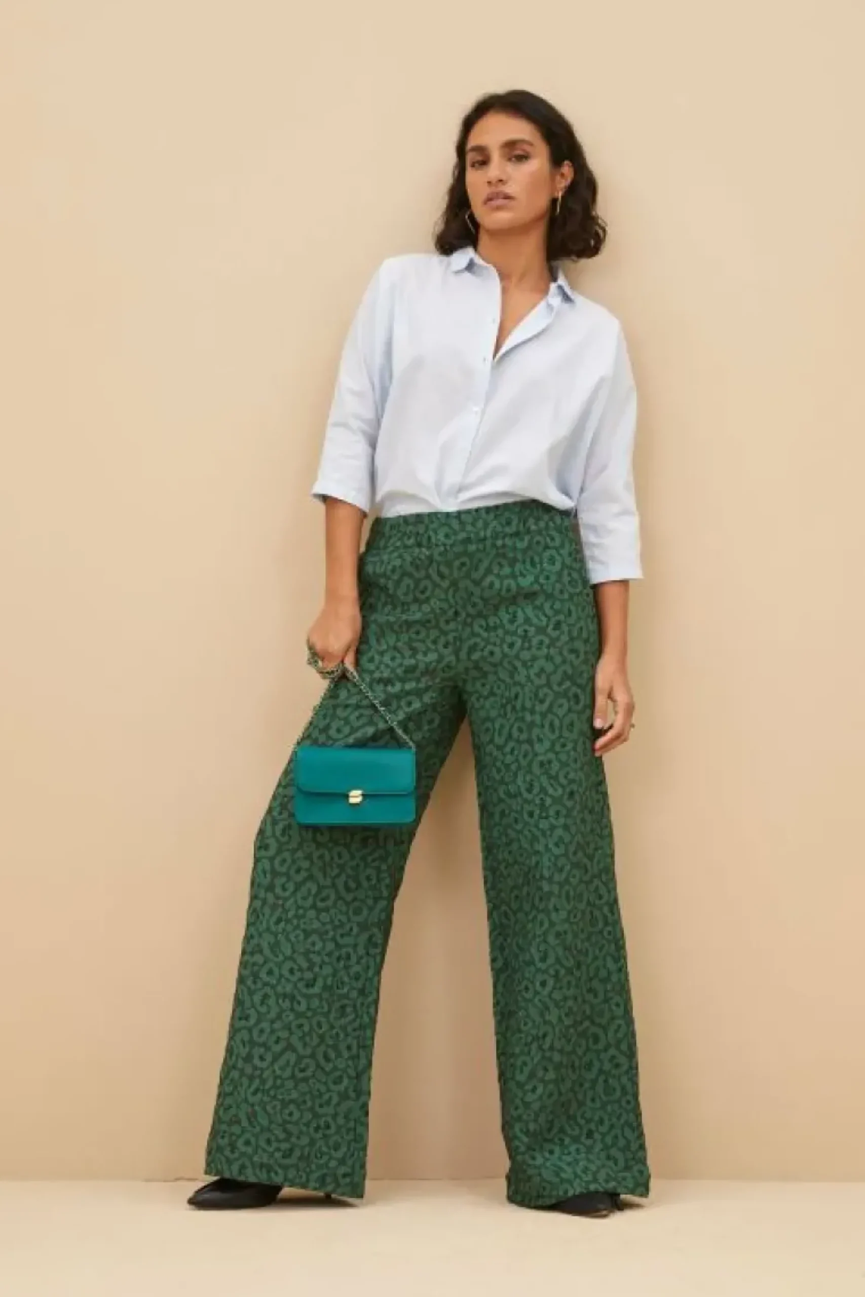 Broeken*By bar neal leo pants | green panter print