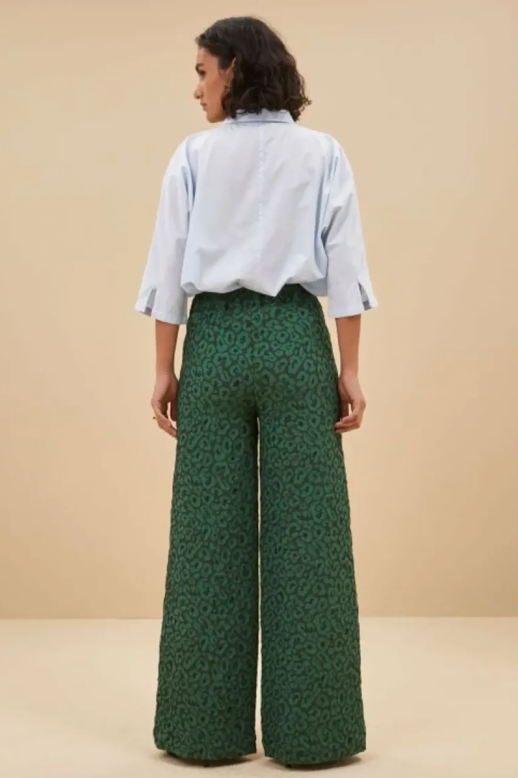 Broeken*By bar neal leo pants | green panter print