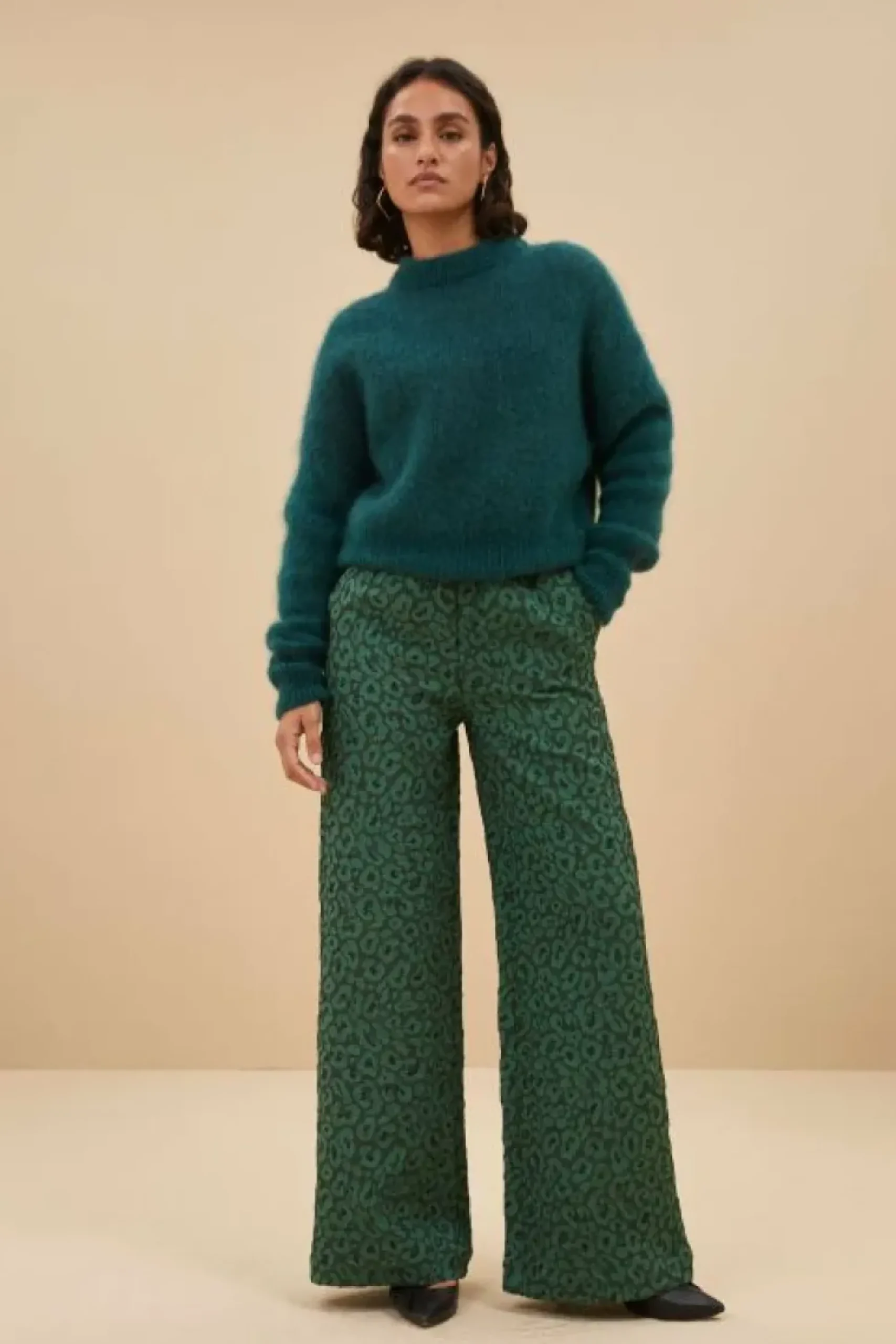 Broeken*By bar neal leo pants | green panter print