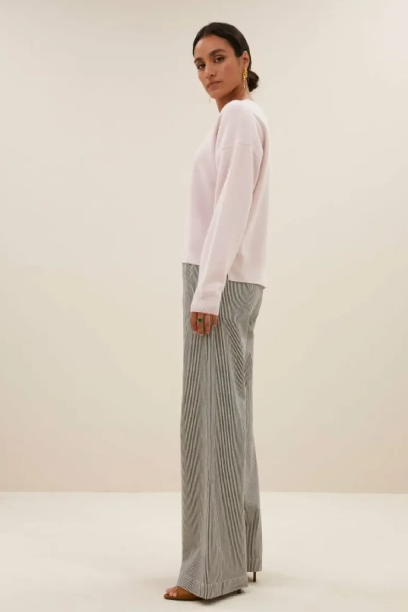 Broeken*By bar neal stripe pants | black white stripe