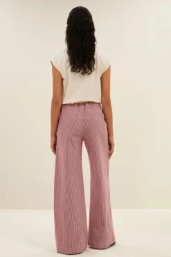 Broeken*By bar neal stripe pants | cherry milky stripe