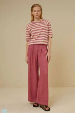 Tops & Shirts*By bar neva big v stripe top | raspberry