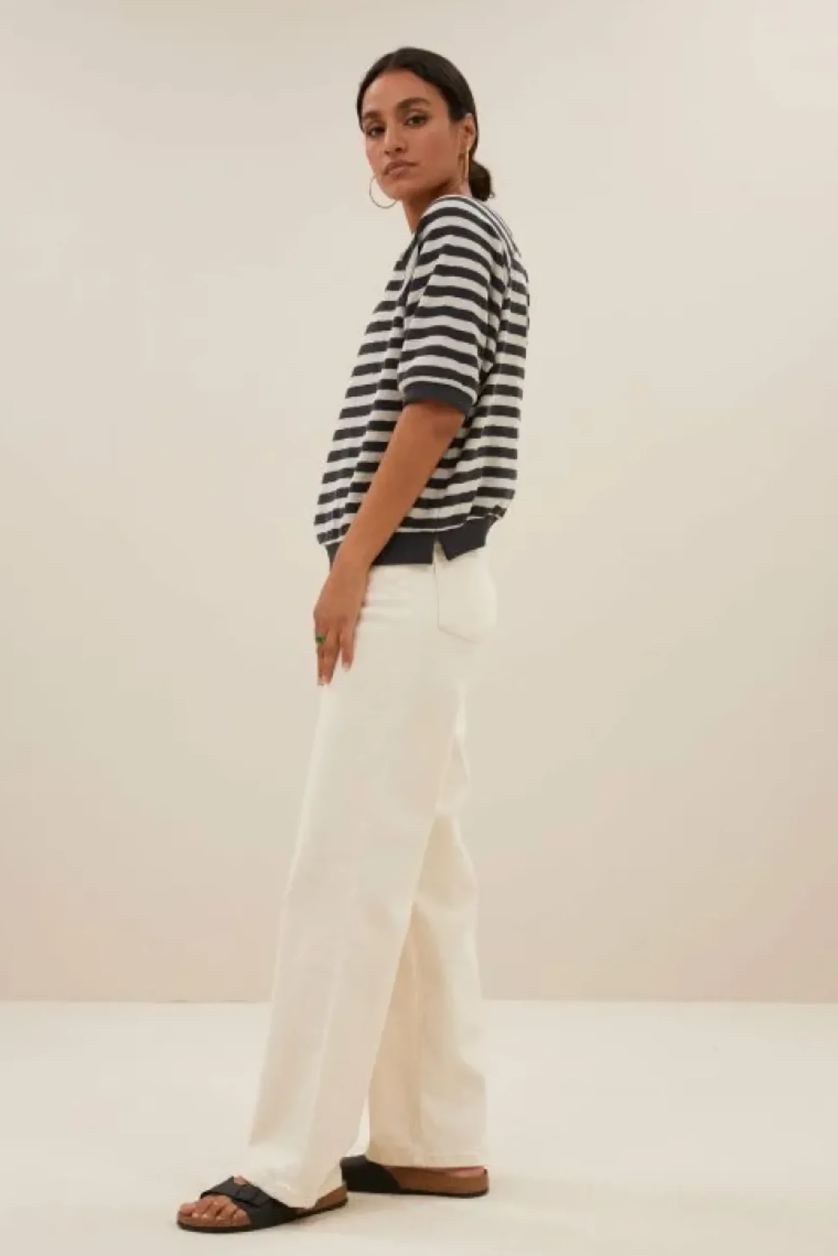 Tops & Shirts*By bar neva slub stripe top | jet black