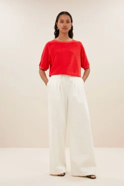Tops & Shirts*By bar neva slub top | poppy red