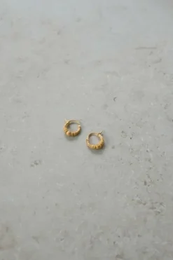 Oorbellen|Sieraden*By bar PD art hoop earring small | gold