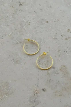 Oorbellen|Sieraden*By bar pd mat ring | gold