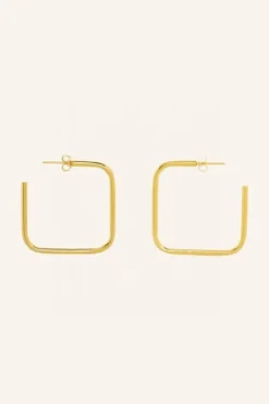 Oorbellen|Sieraden*By bar pd squared earring M | gold