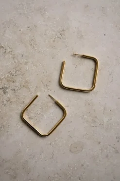 Oorbellen|Sieraden*By bar pd squared earring M | gold