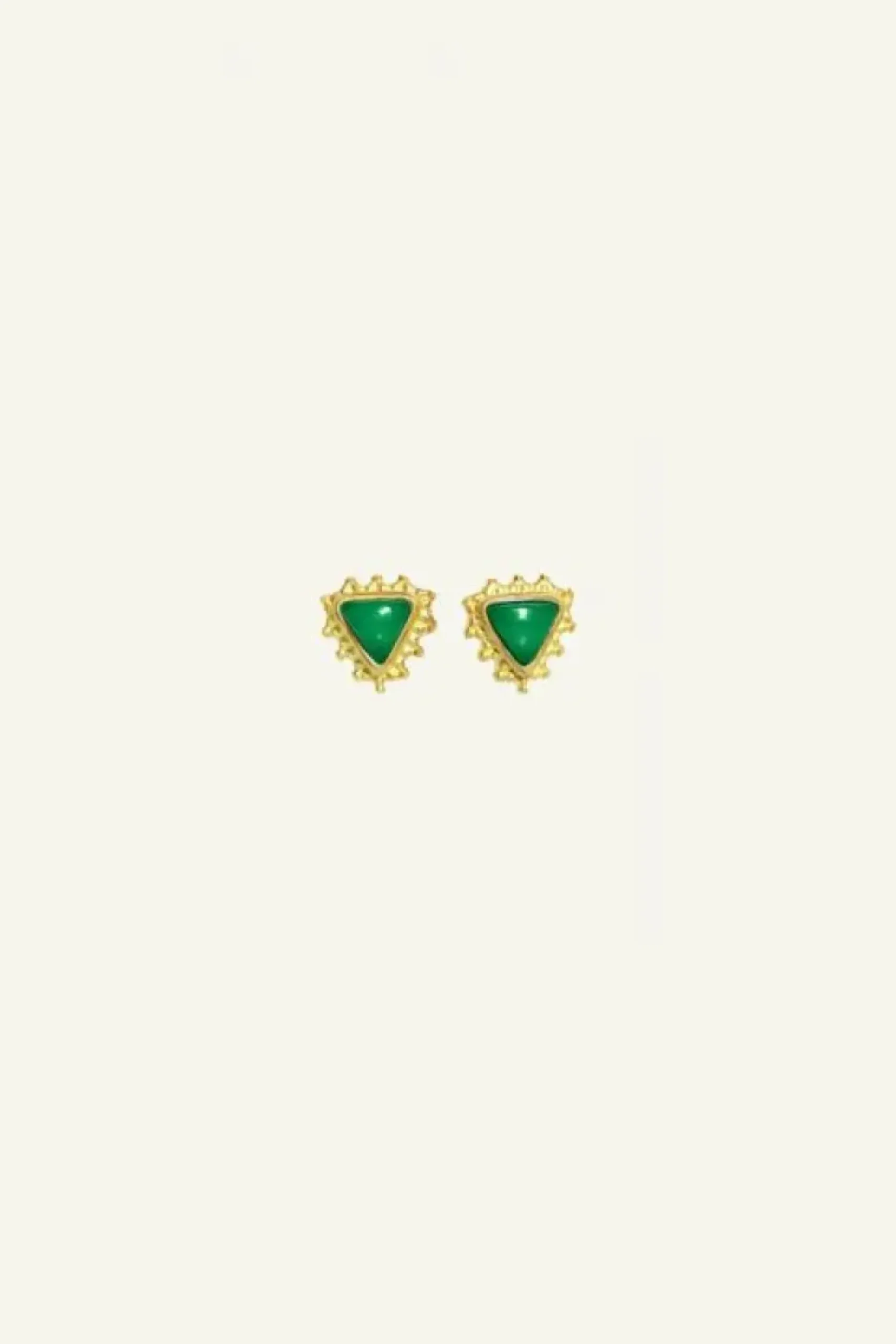 Oorbellen*By bar PD triangle stud earring | green