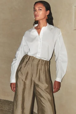 Blouses*By bar penny poplin blouse | white