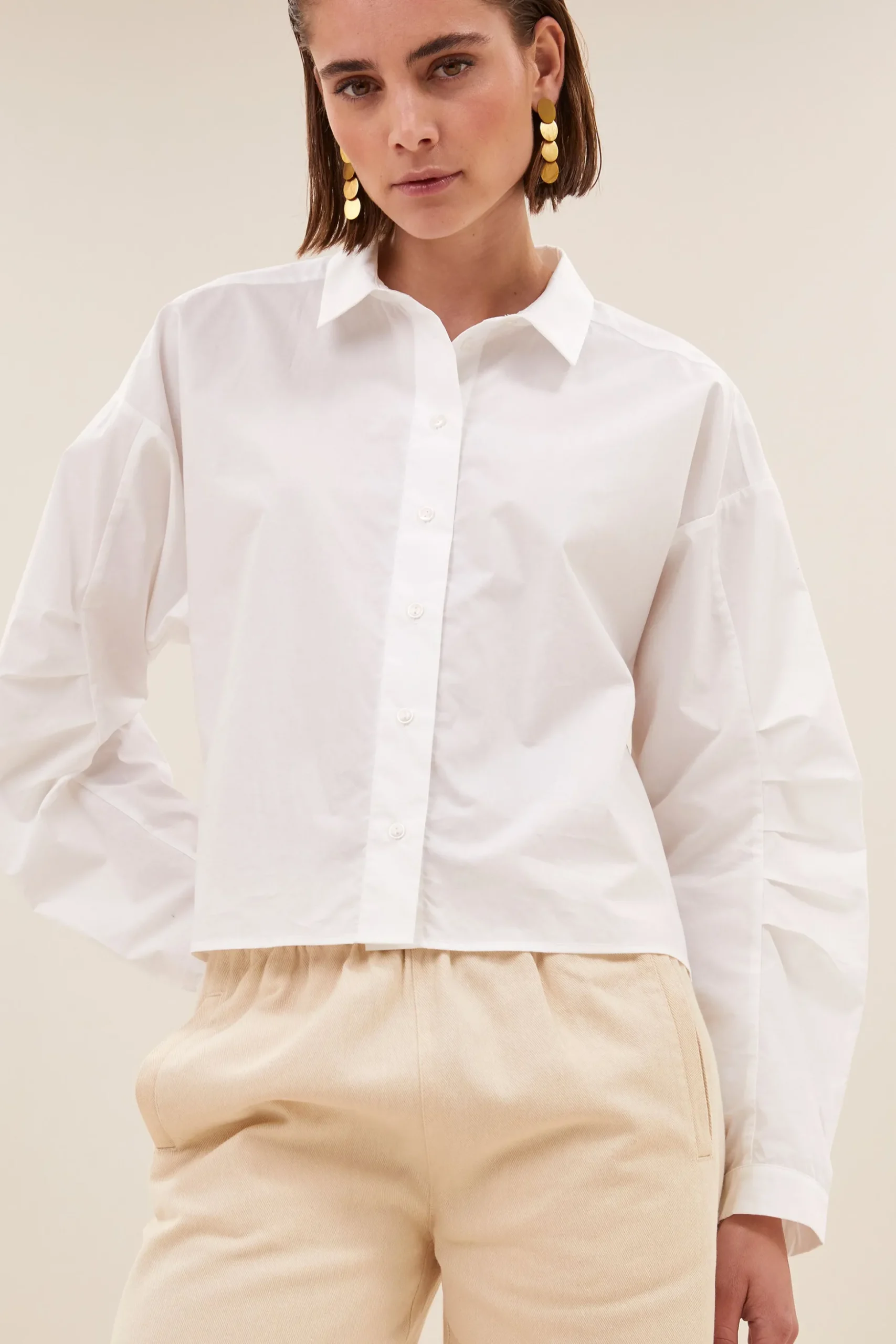 Blouses*By bar penny poplin blouse | white