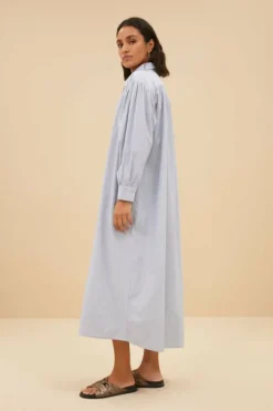 Jurken*By bar pin stripe shirt dress | indi grey