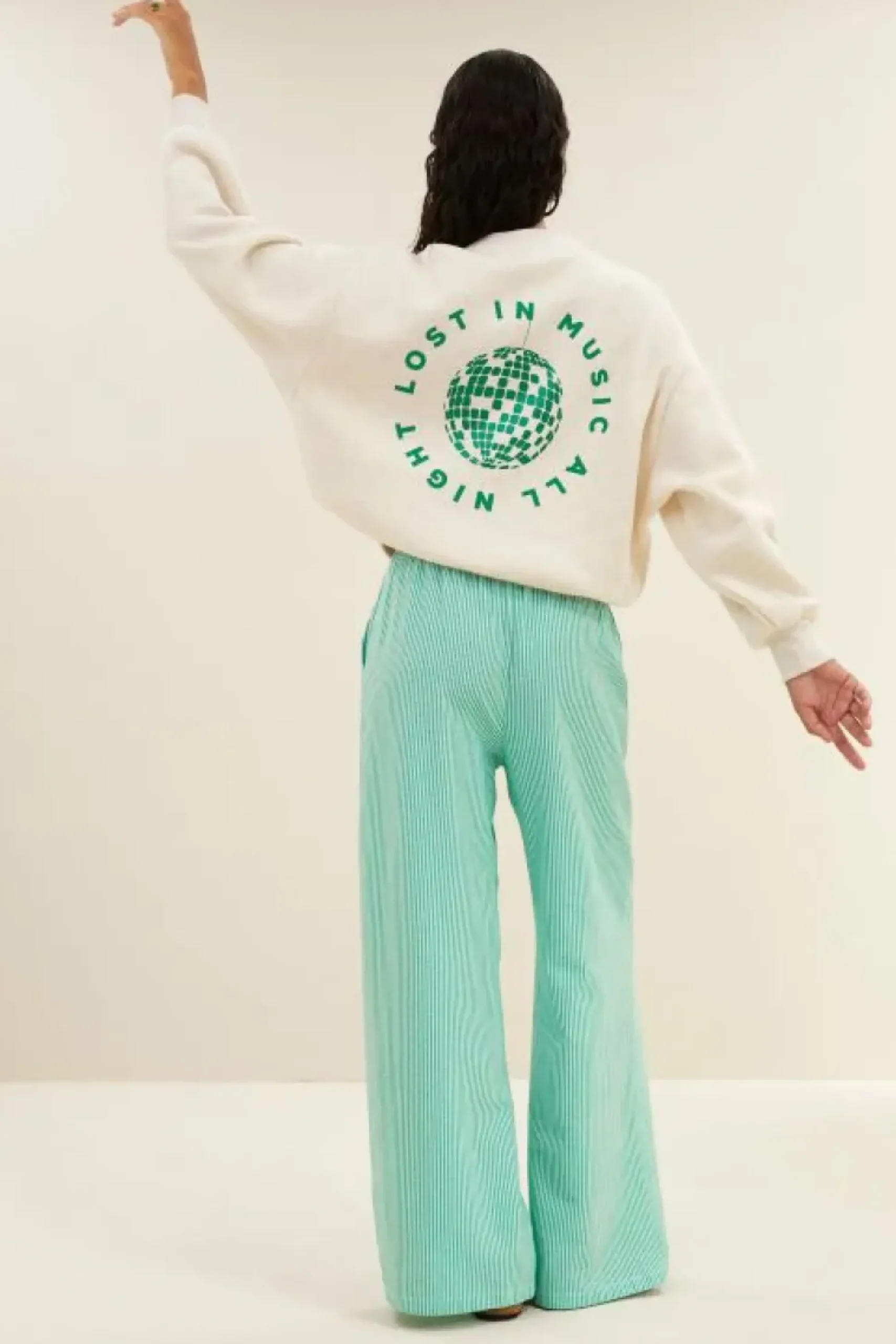Broeken*By bar randy green stripe pants | green seer stripe