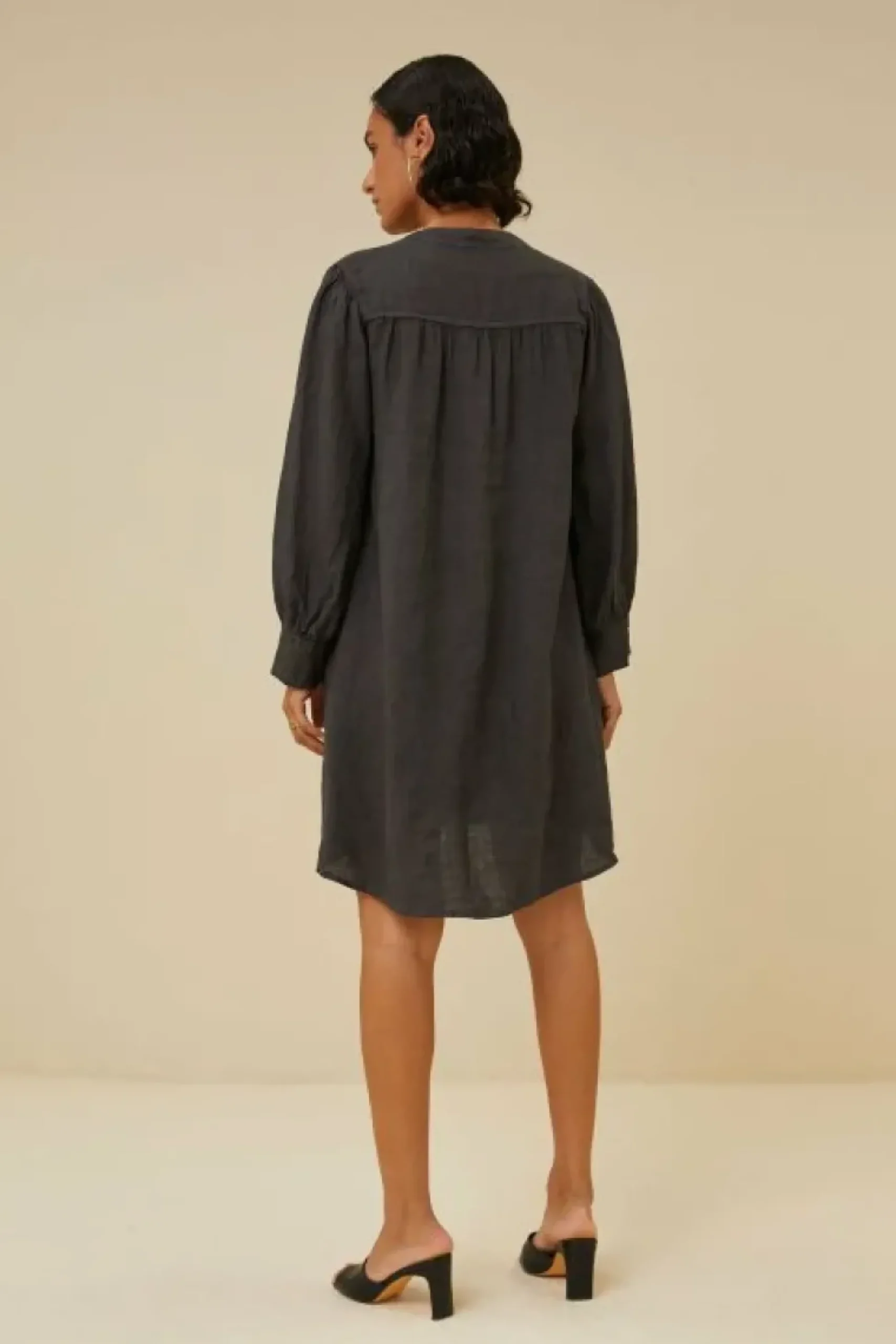 Jurken*By bar resa linen dress | jet black