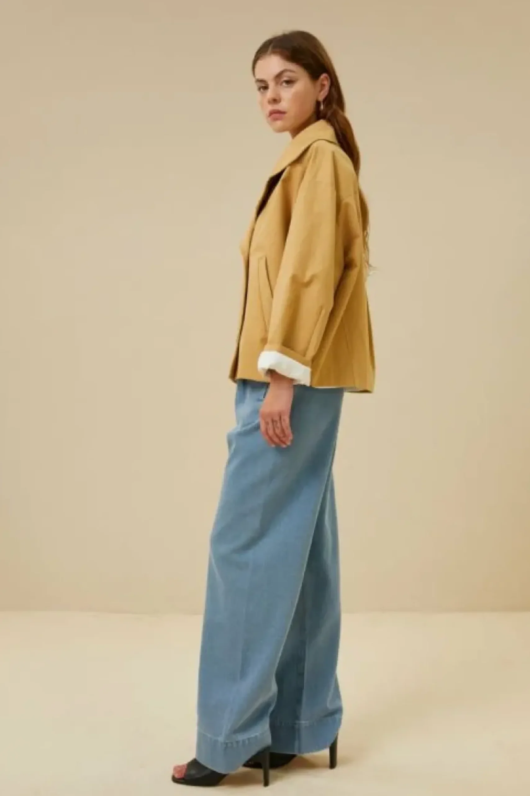 Jassen*By bar rika cotton coat | peanut
