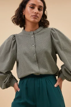 Blouses*By bar rikki small check blouse | small check