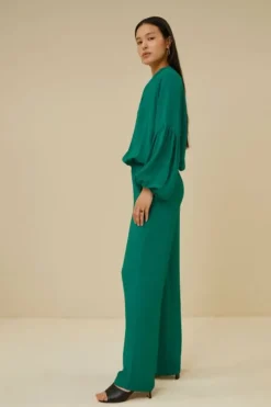 Broeken*By bar robyn satin stripe pant | evergreen