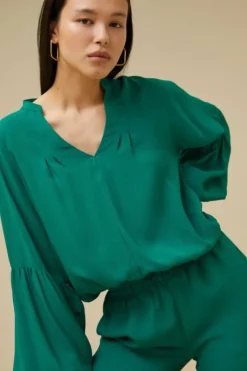Broeken*By bar robyn satin stripe pant | evergreen