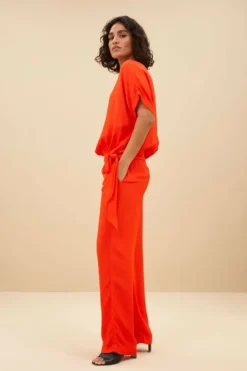 Broeken*By bar robyn satin stripe pant | bright poppy