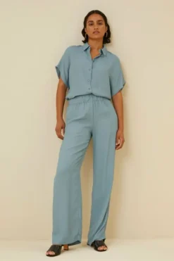 Broeken*By bar robyn satin stripe pant | ocean