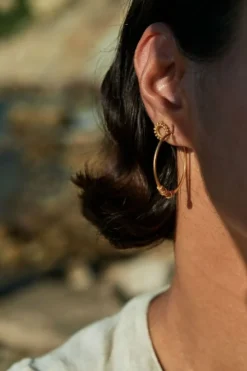 Oorbellen|Sieraden*By bar ruby stud earring | gold