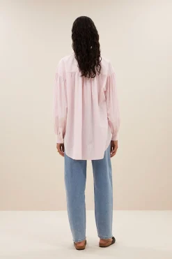 Blouses*By bar sarah pink pinstripe blouse | pink pin stripe