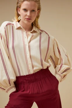 Blouses*By bar sarah short athia blouse | grenache