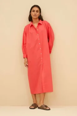 Jurken*By bar shirt dress | poppy red