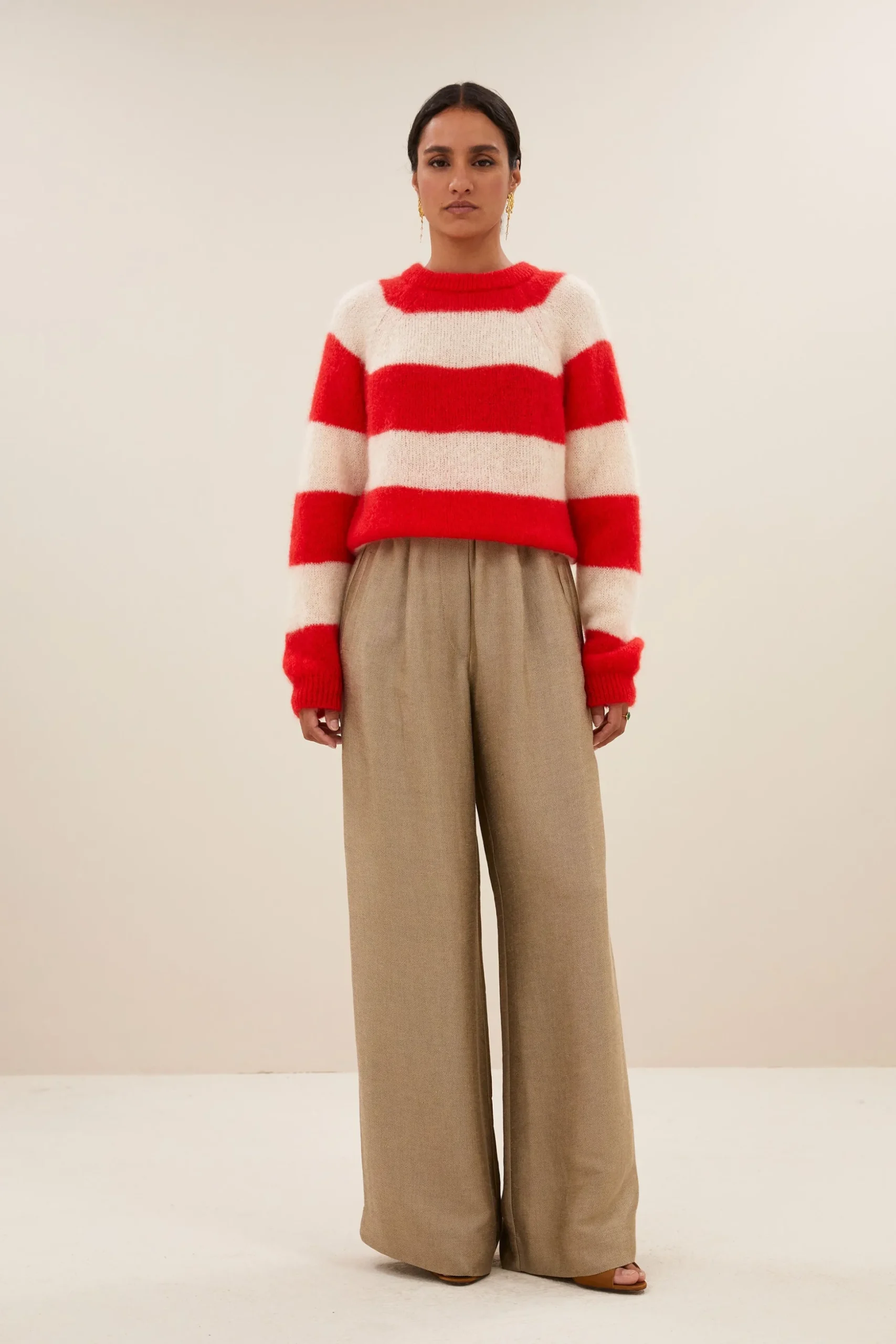 Truien*By bar sian stripe pullover | lipstick red stripe