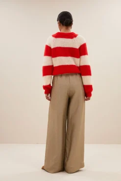 Truien*By bar sian stripe pullover | lipstick red stripe