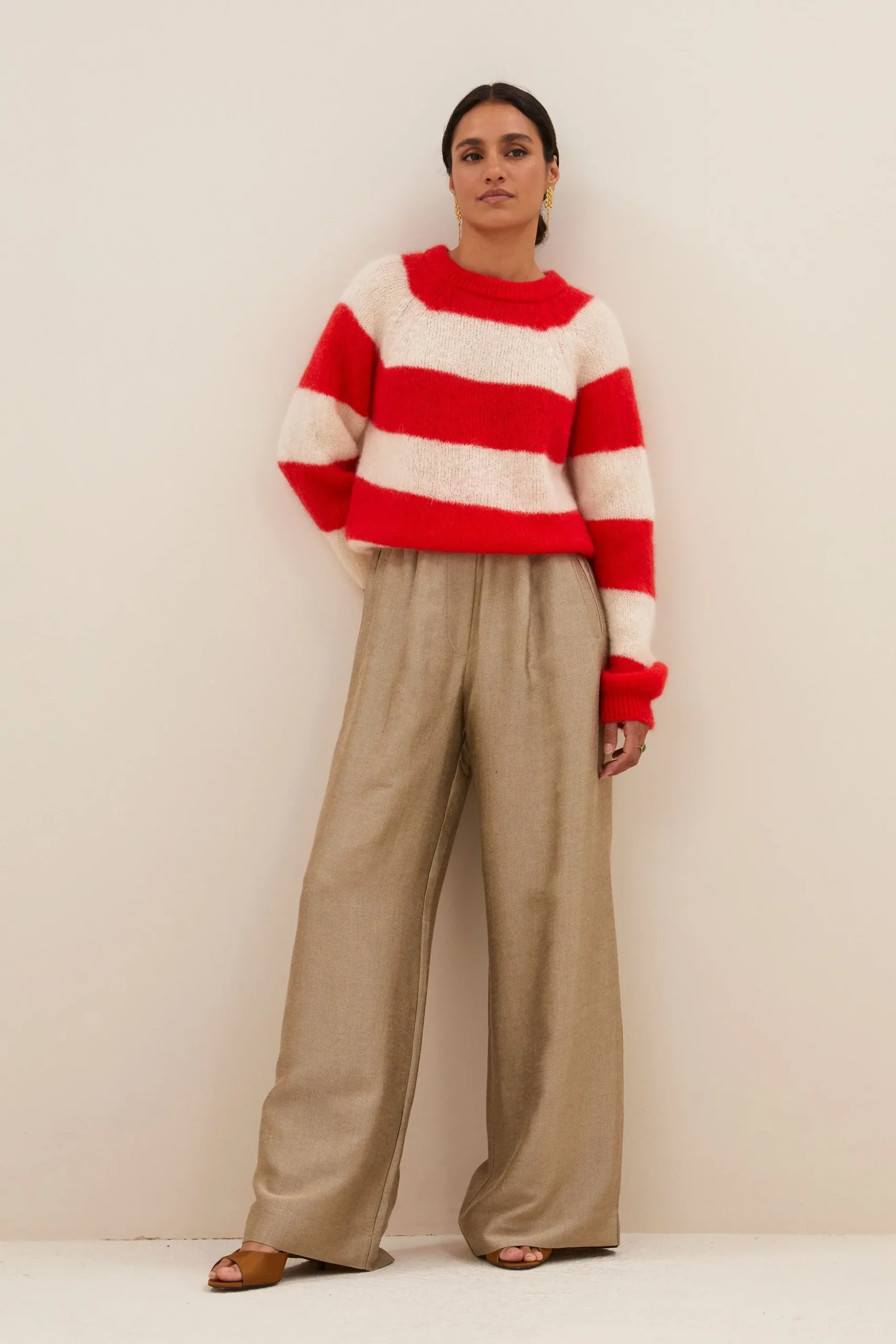 Truien*By bar sian stripe pullover | lipstick red stripe
