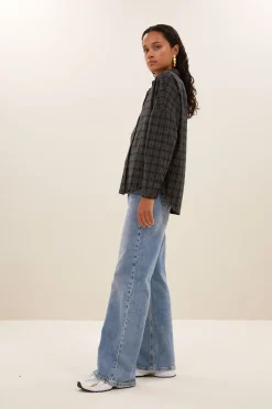 Blouses*By bar small check blouse | caramel