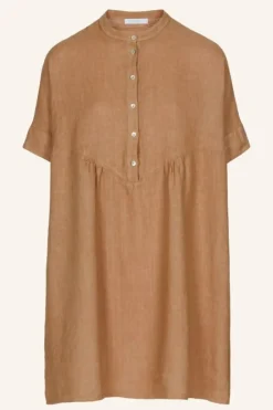 Jurken*By bar tais linen dress | caramello