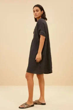 Jurken*By bar tais linen dress | jet black