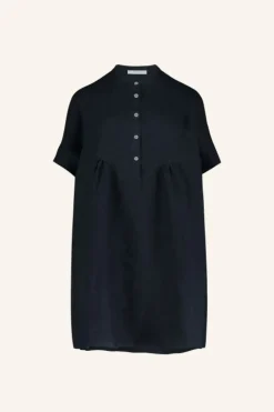 Jurken*By bar tais linen dress | midnight