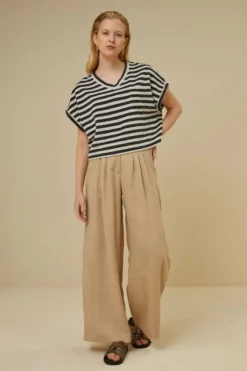 Tops & Shirts*By bar tammie slub stripe top | jet black
