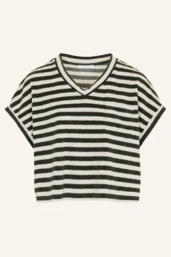Tops & Shirts*By bar tammie slub stripe top | jet black
