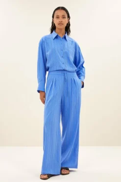 Broeken*By bar uma stripe pants | vivid blue stripe