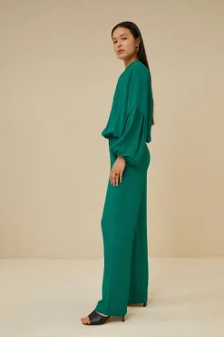 Blouses*By bar vienna satin stripe blouse | evergreen